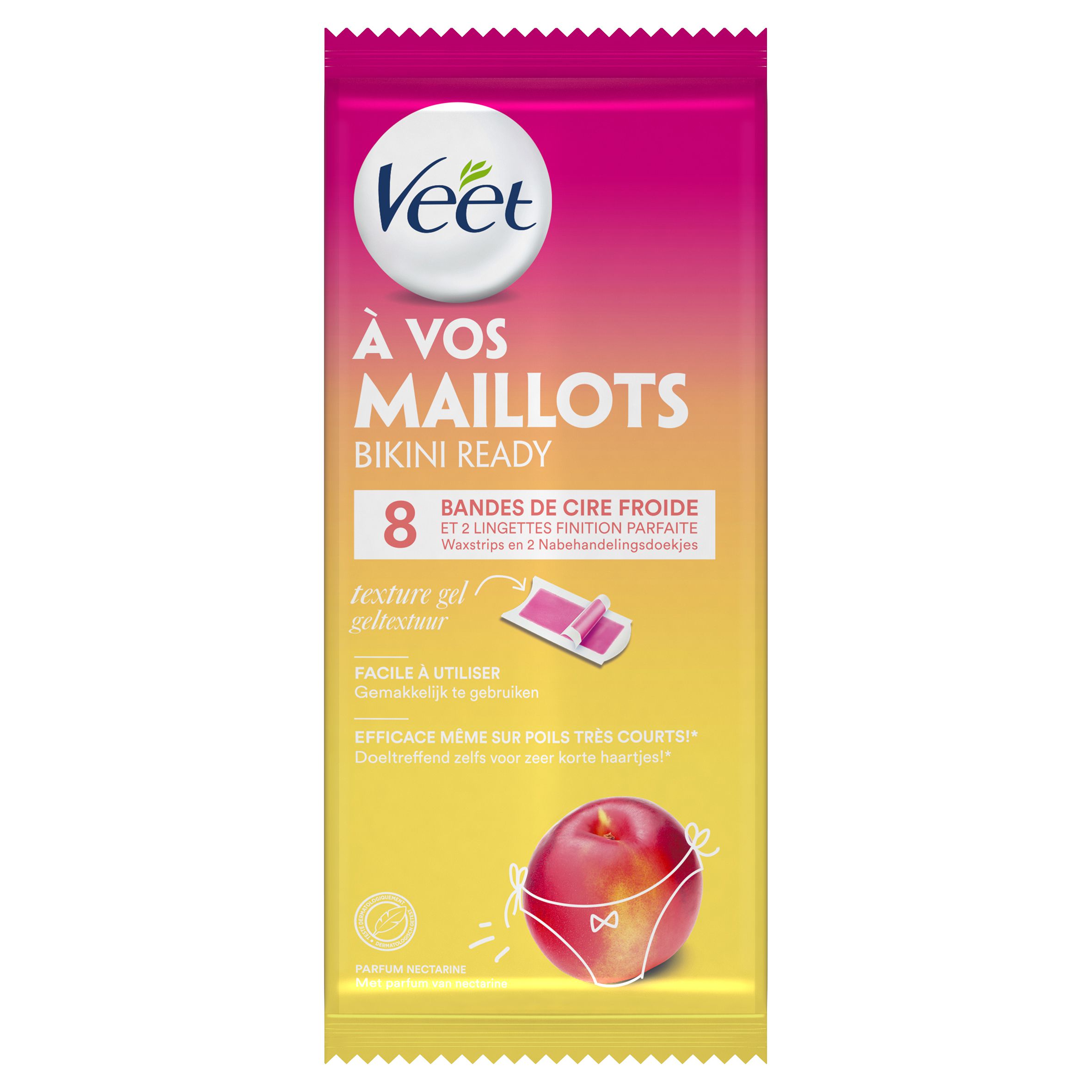 Bandes de Cire Froide Maillot Parfum Nectarine Veet